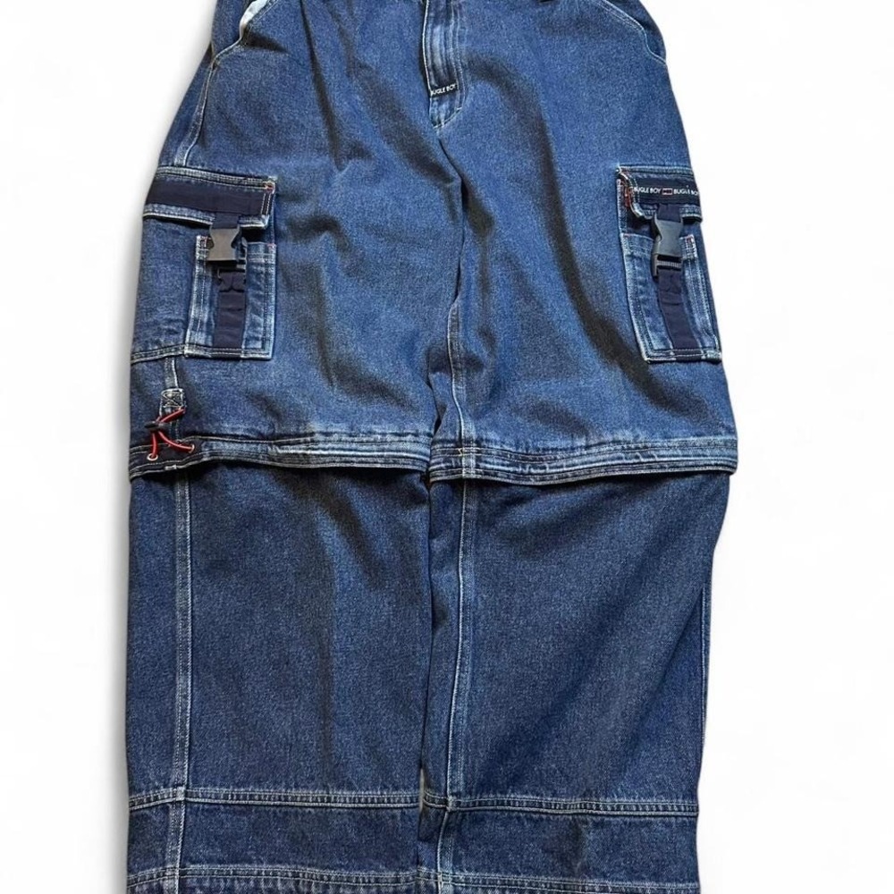 Vintage Y2K wide leg baggy punk‎ skater bugle boy convertible jeans fit 36x29